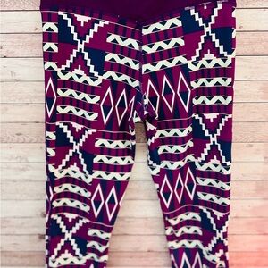 Roxy Kids Purple Geometric Patterned Crop Leggings